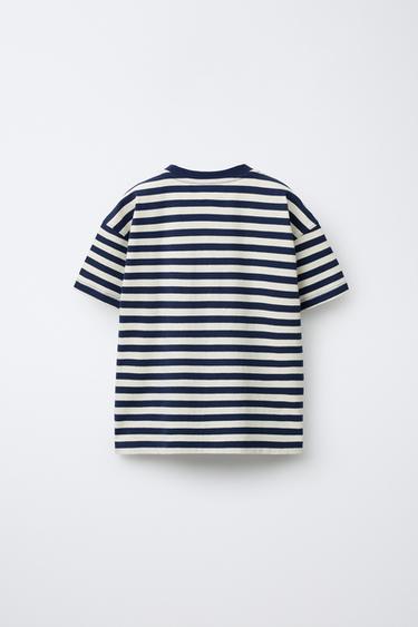 NAUTICAL STRIPE T-SHIRT - Navy blue by Zara - Image 1