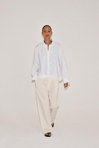 CAMISA ALAMARES ZW COLLECTION - Blanco de Zara