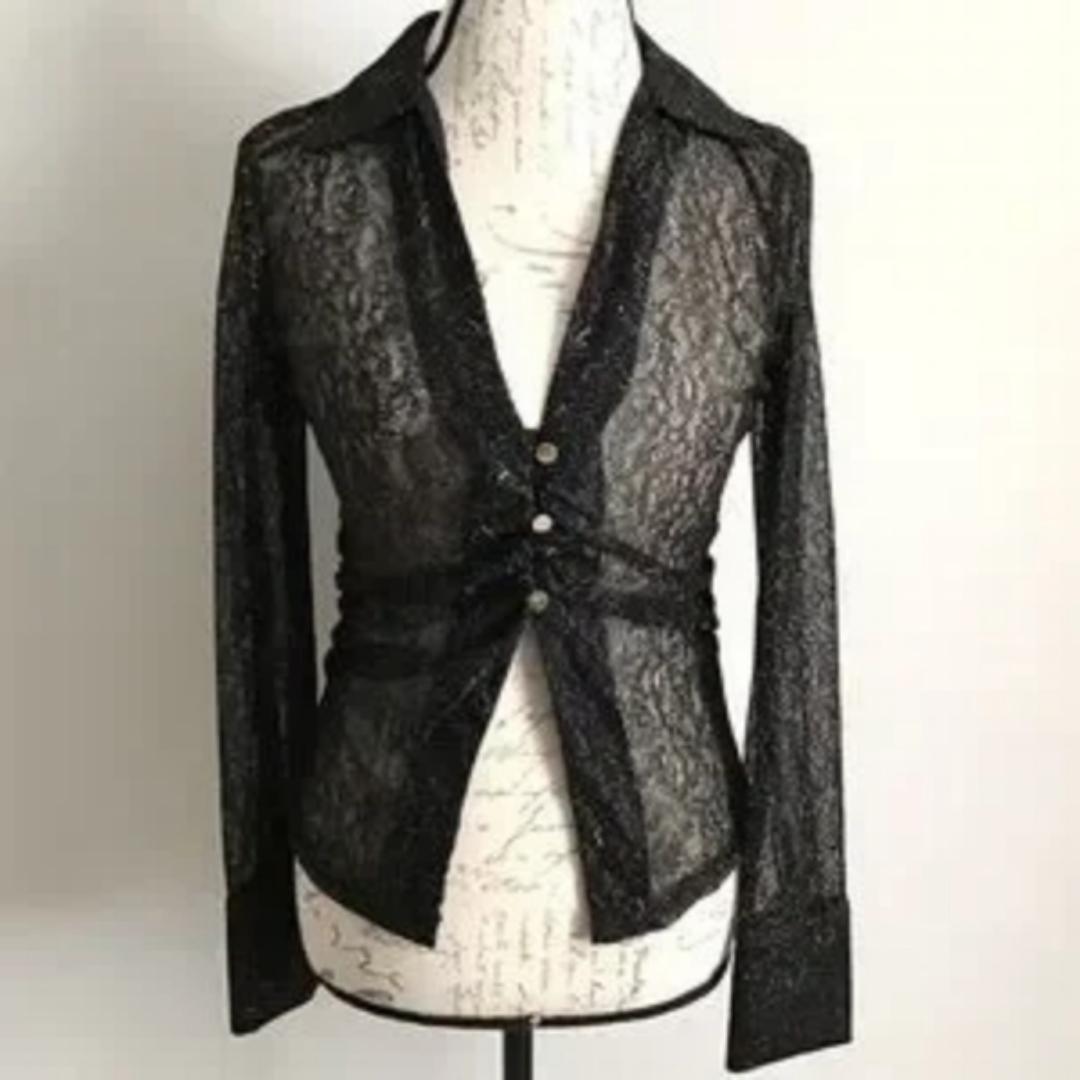 LACE SHIRT WITH GOLD BUTTONS - Image 3