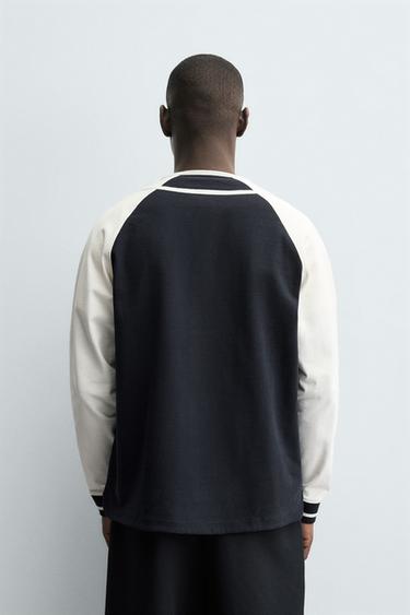 COLOUR BLOCK JACKET - Ecru / Navy by Zara - Image 2