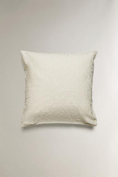 COTTON JACQUARD PILLOWCASE - Oyster-white by Zara - Image 2