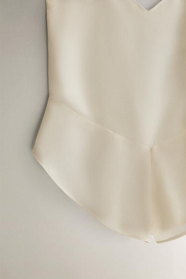 SILK PLAYSUIT - Ecru by Zara - Image 2
