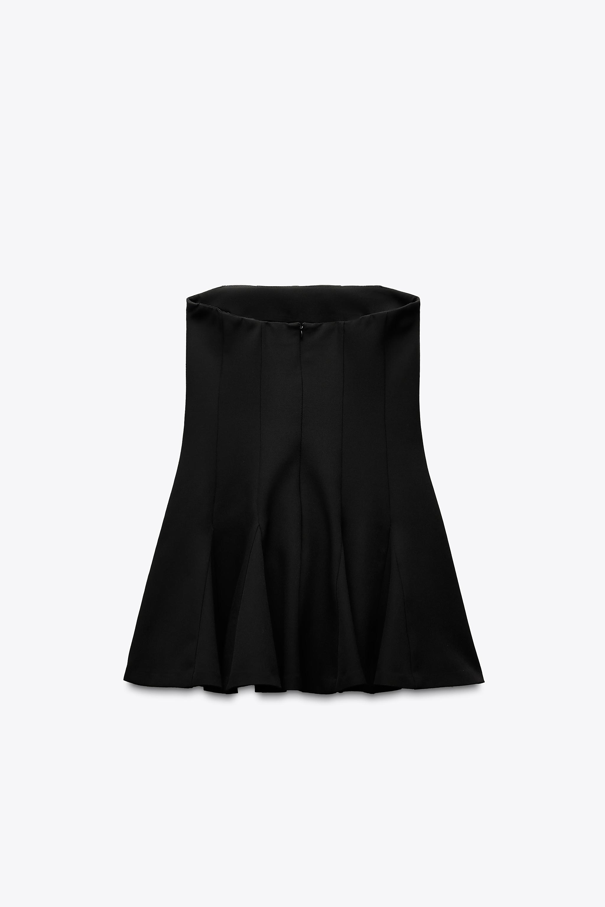 ZARA ZWコレクション ミニ丈ゴデットワンピース ミニワンピース