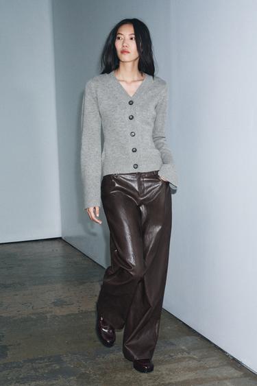 GILET 100% LAINE CINTRE - Gris de Zara - Image 0