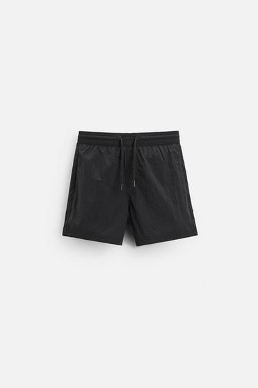 Zara BASIC MID-LENGTH SWIMSUIT - Black