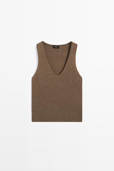 Zara 100% Cashmere Knit Top - Toffee - Image 0