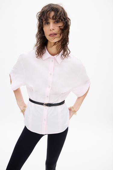 SHORT SLEEVE SHIRT - Pastel pink by Zara - Image 0