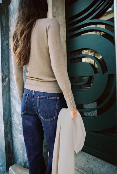 BASIC PLAIN KNIT JUMPER - Mink marl by Zara