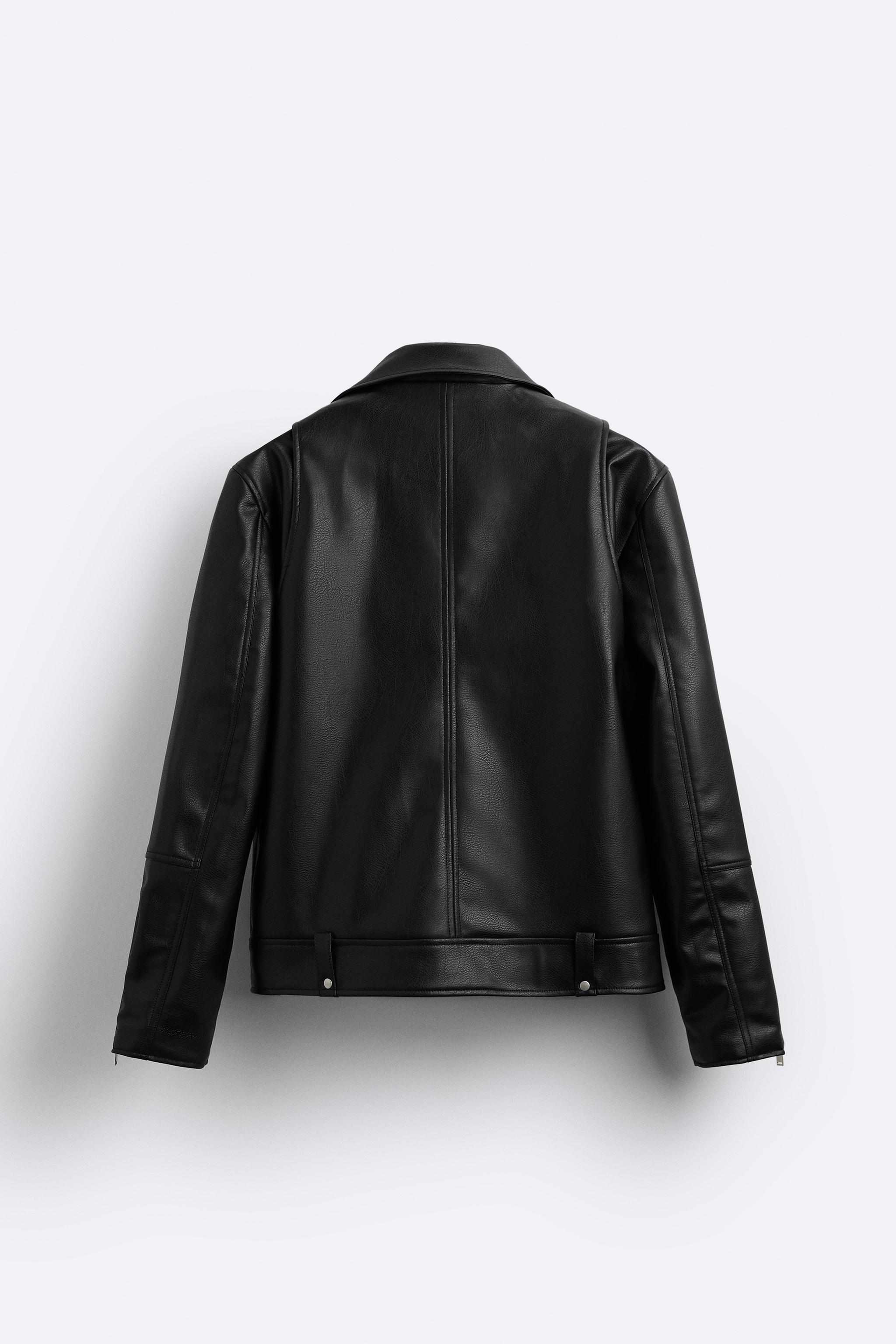 Zara company shop leather jacket