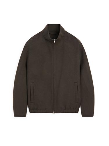 Zara Wool blend high neck jacket - Chocolate