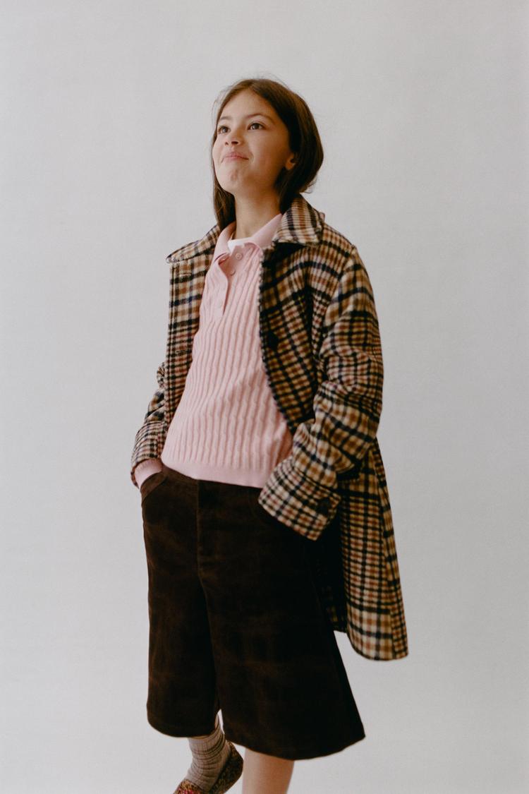 Abrigo cuadros efecto patchwork