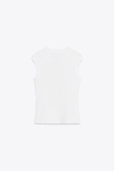 RIBBED TOP - White by Zara - Image 4