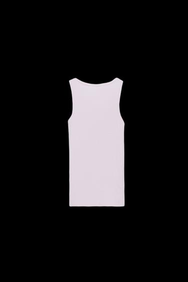 ÄRMELLOSES BAUMWOLLTOP - Lila von Zara