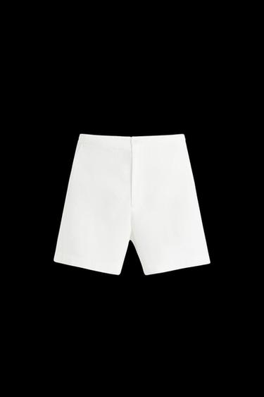 BOUCLÉ TEXTURED BERMUDA SHORTS - White by Zara - Image 0