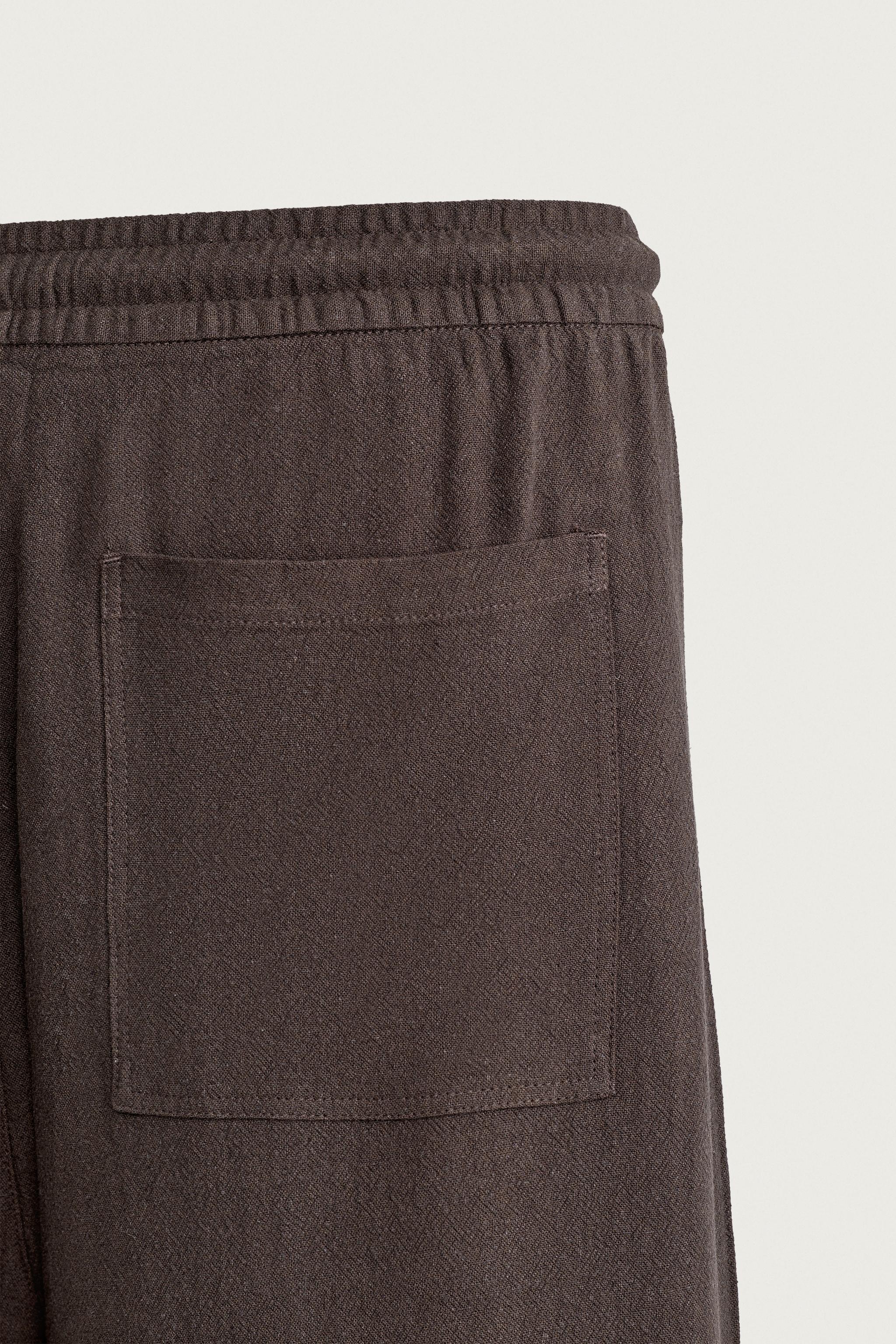 VISCOSE-LINEN RELAXED-FIT PANTS