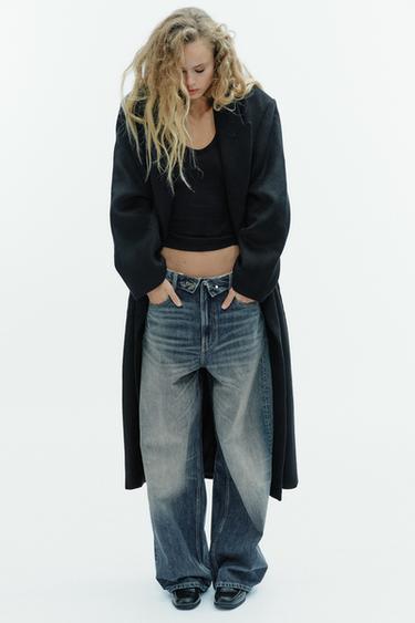 EXTRA LONG WOOL BLEND COAT - Black by Zara - Image 0