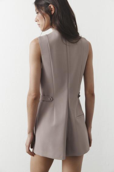 MONO CORTO BOTONES - Marrón / Topo de Zara