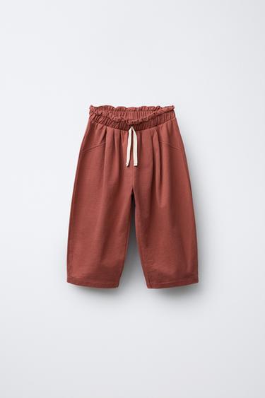 BAGGY TROUSERS WITH CROCHET DETAIL - Tobacco by Zara