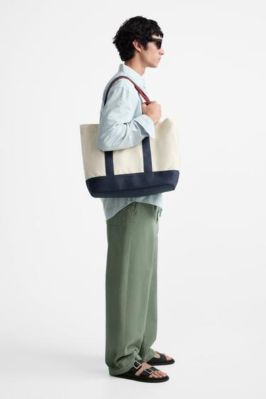 Zara FABRIC SHOPPER - Off White - Image 0