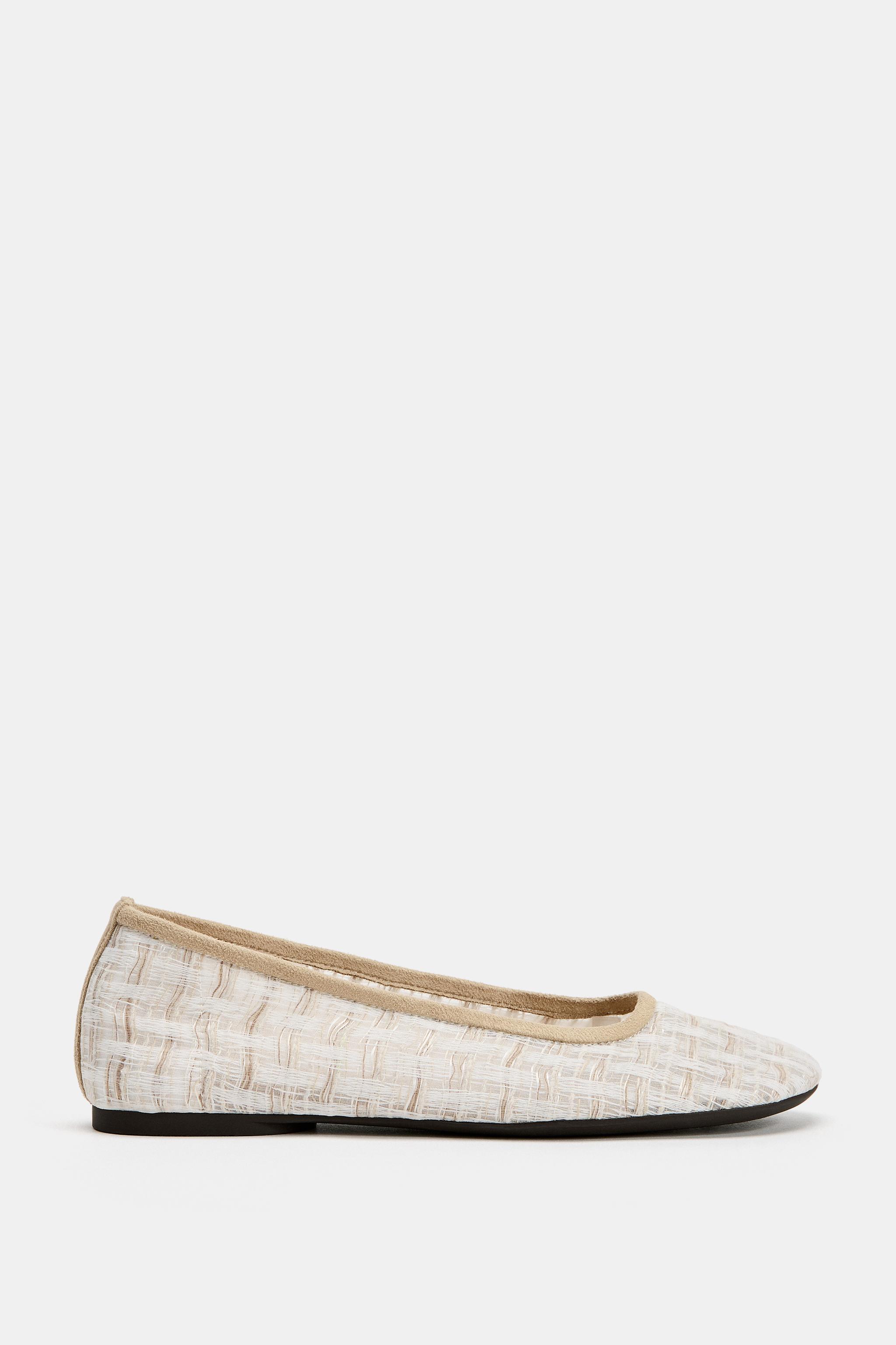 TEXTURED FABRIC BALLERINA FLATS