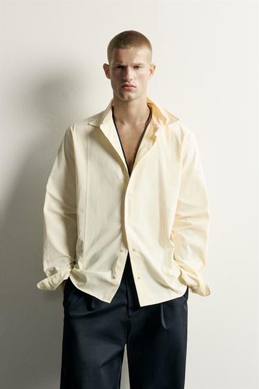 CAMISA RELAXED FIT COSTURAS - Mantequilla de Zara
