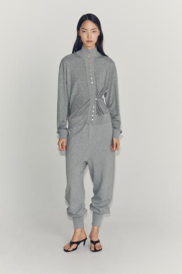 VESTE FLUIDE À BOUTONS - Gris de Zara - Image 0