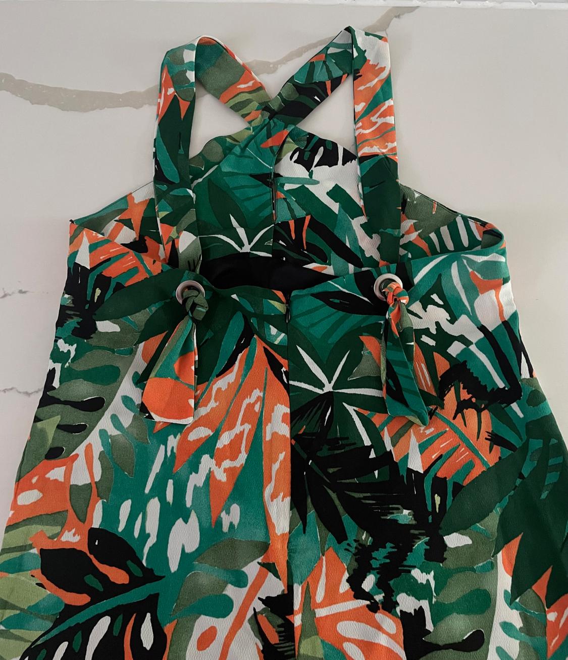 TROPICAL MULTICOLOR HALTER ROMPER - Image 5