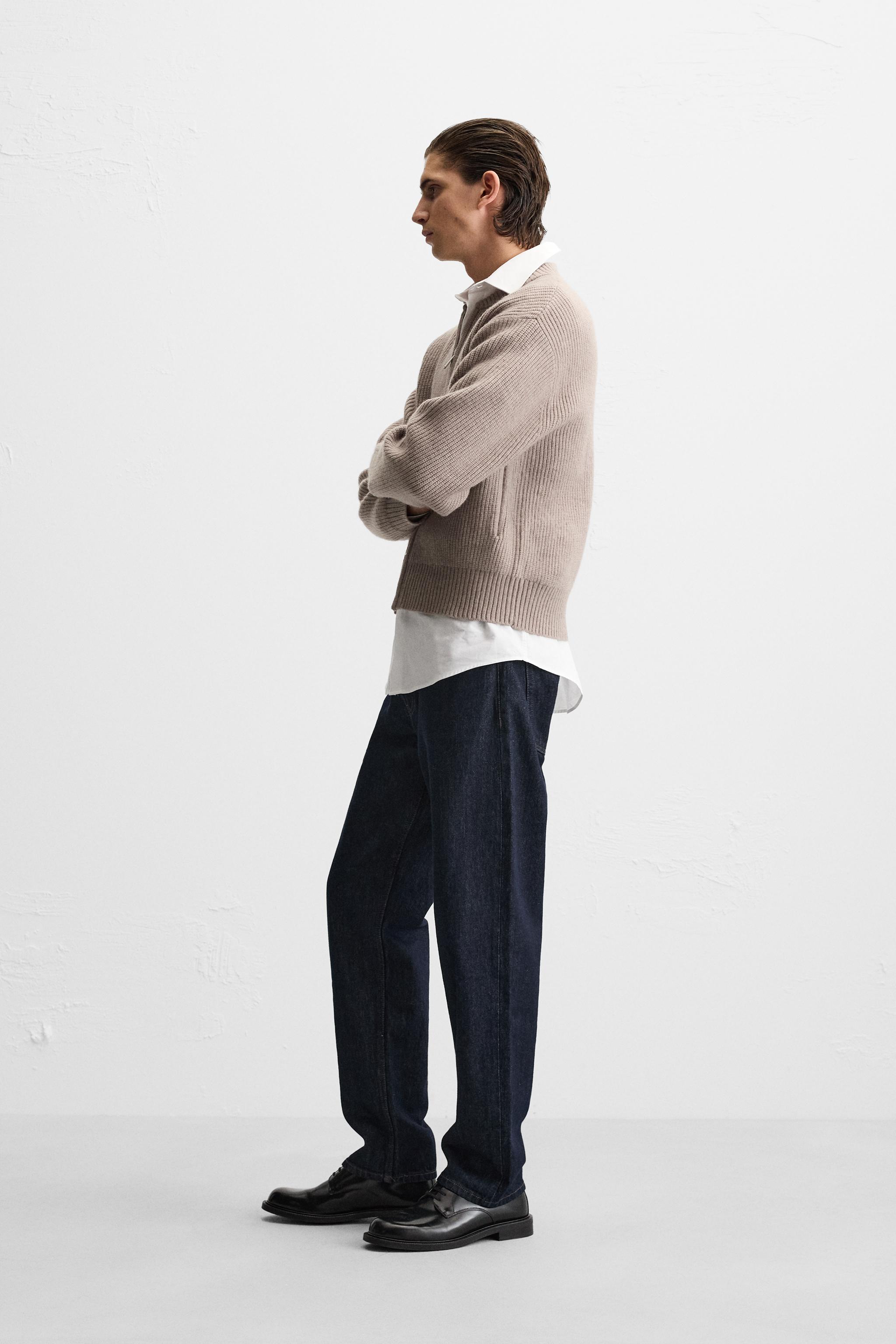 ZIP-UP KNIT JACKET - Ecru | ZARA United Kingdom
