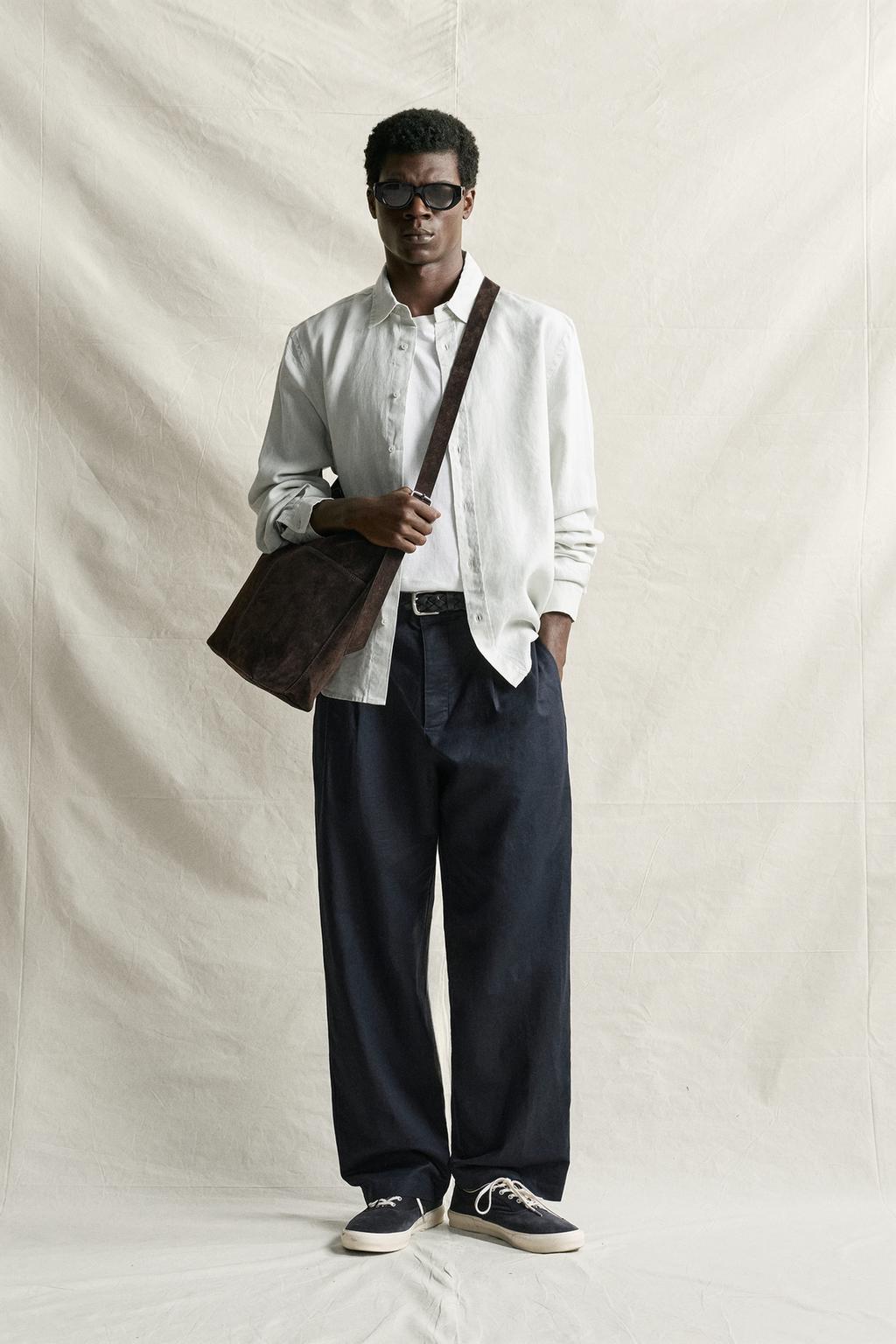 Zara Relaxed fit çətənə - pambıq şalvar