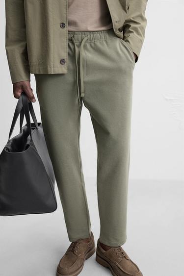 PANTALON AVEC TAILLE STYLE JOGGING CONFORT - Kaki clair de Zara - Image 4