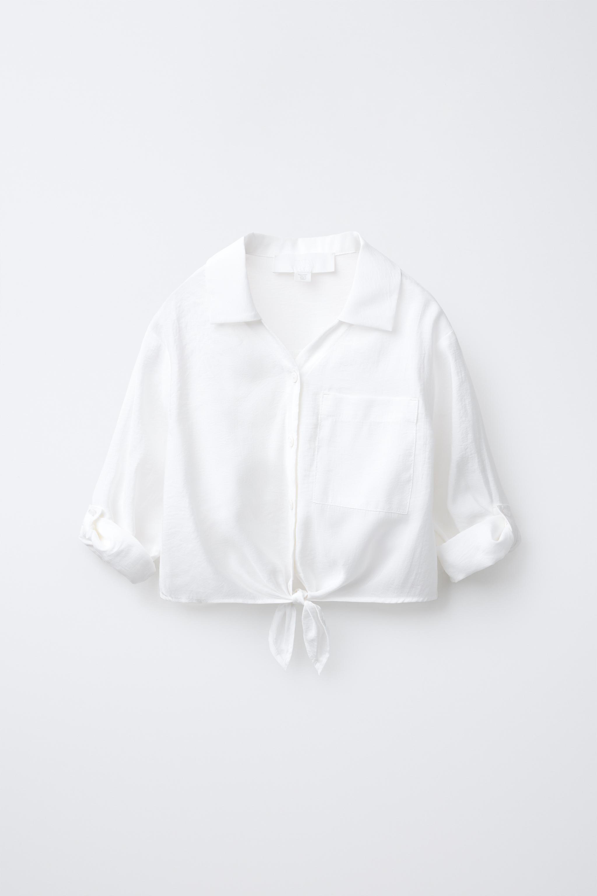 KNOTTED FLOWY SHIRT - Light mauve | ZARA United States