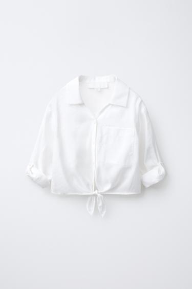 KNOTTED FLOWING SHIRT - Oyster-white by Zara - Image 0