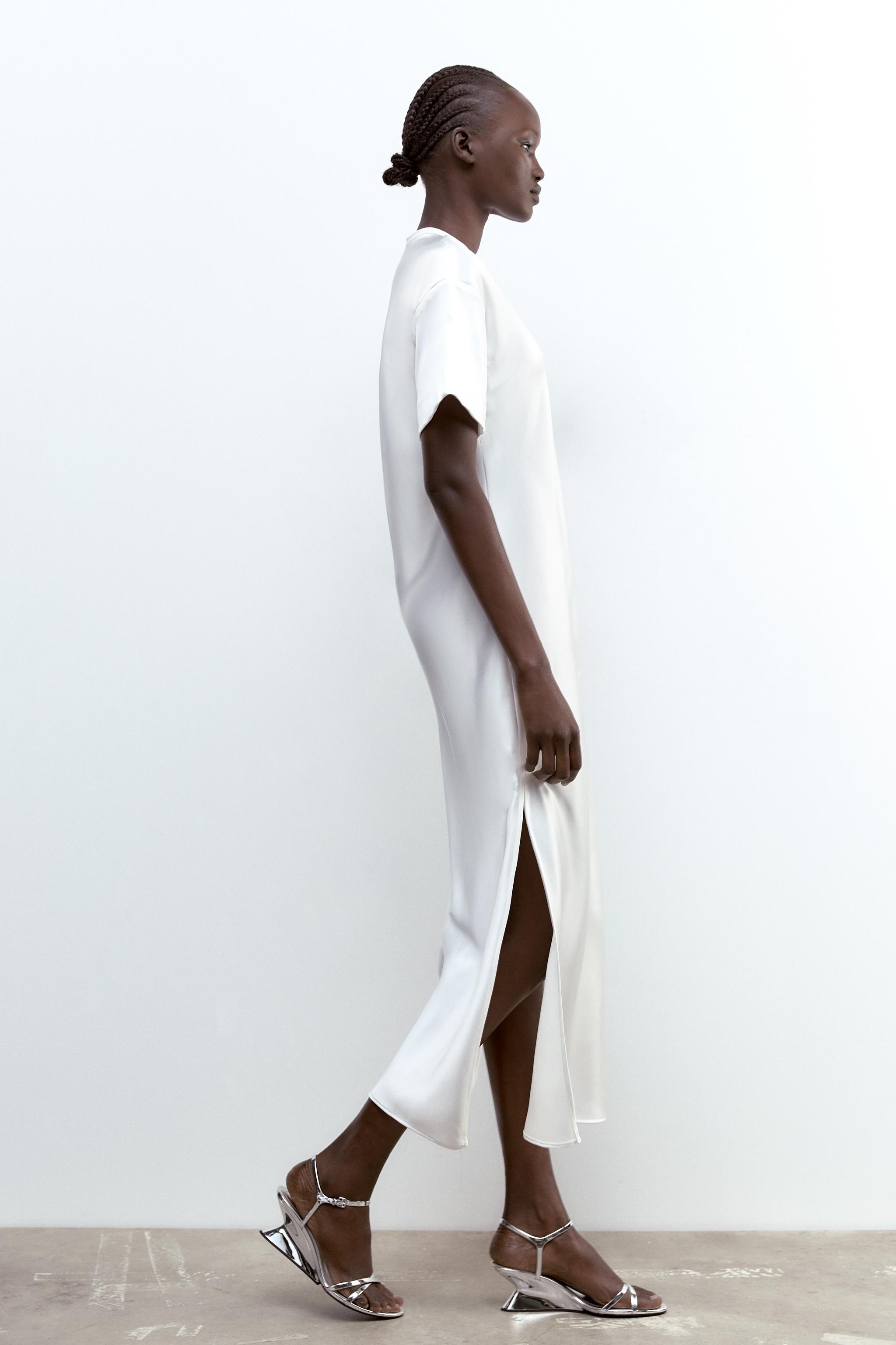 Zara white sale t shirt dress