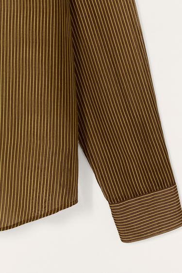 LIMITED EDITION STRIPED COLOUR BLOCK SHIRT - Green stripe by Zara - Image 6