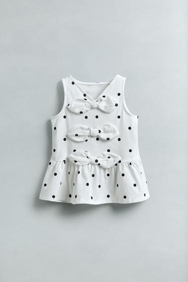 CONTRAST T-SHIRT WITH BOWS - Black / White by Zara