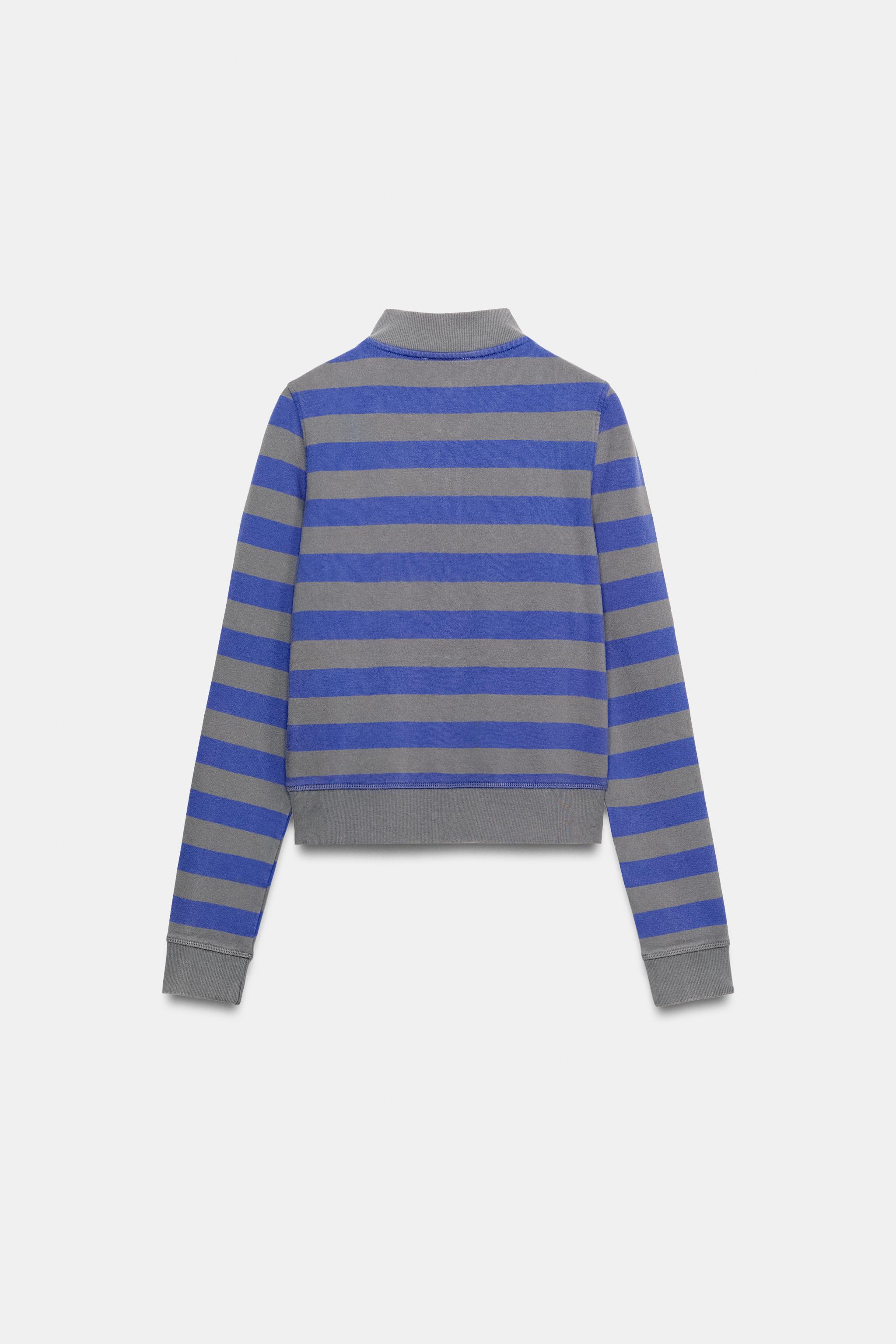 STRIPED ZIP SWEATSHIRT