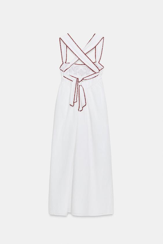 textured midi dress zara Zara
