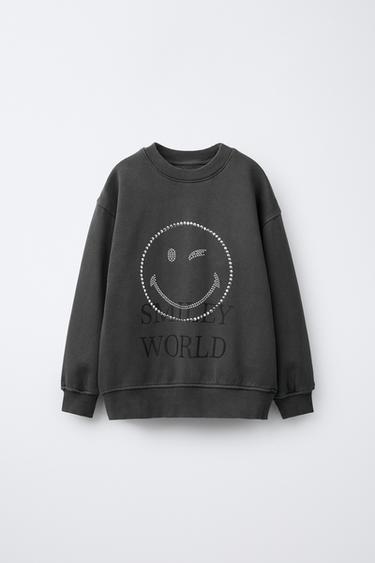 SUDADERA TACHAS SMILEYWORLD ® - Gris antracita de Zara