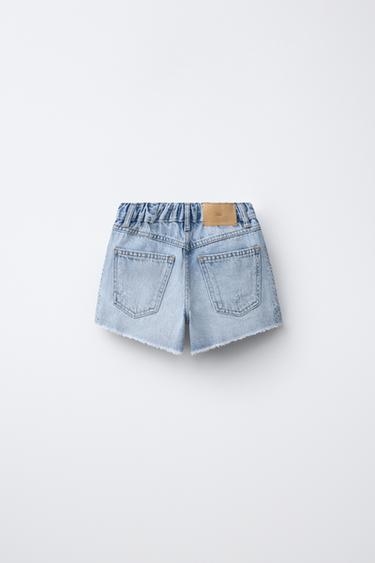 RHINESTONE RIPPED BERMUDA SHORTS - Blue by Zara - Image 1