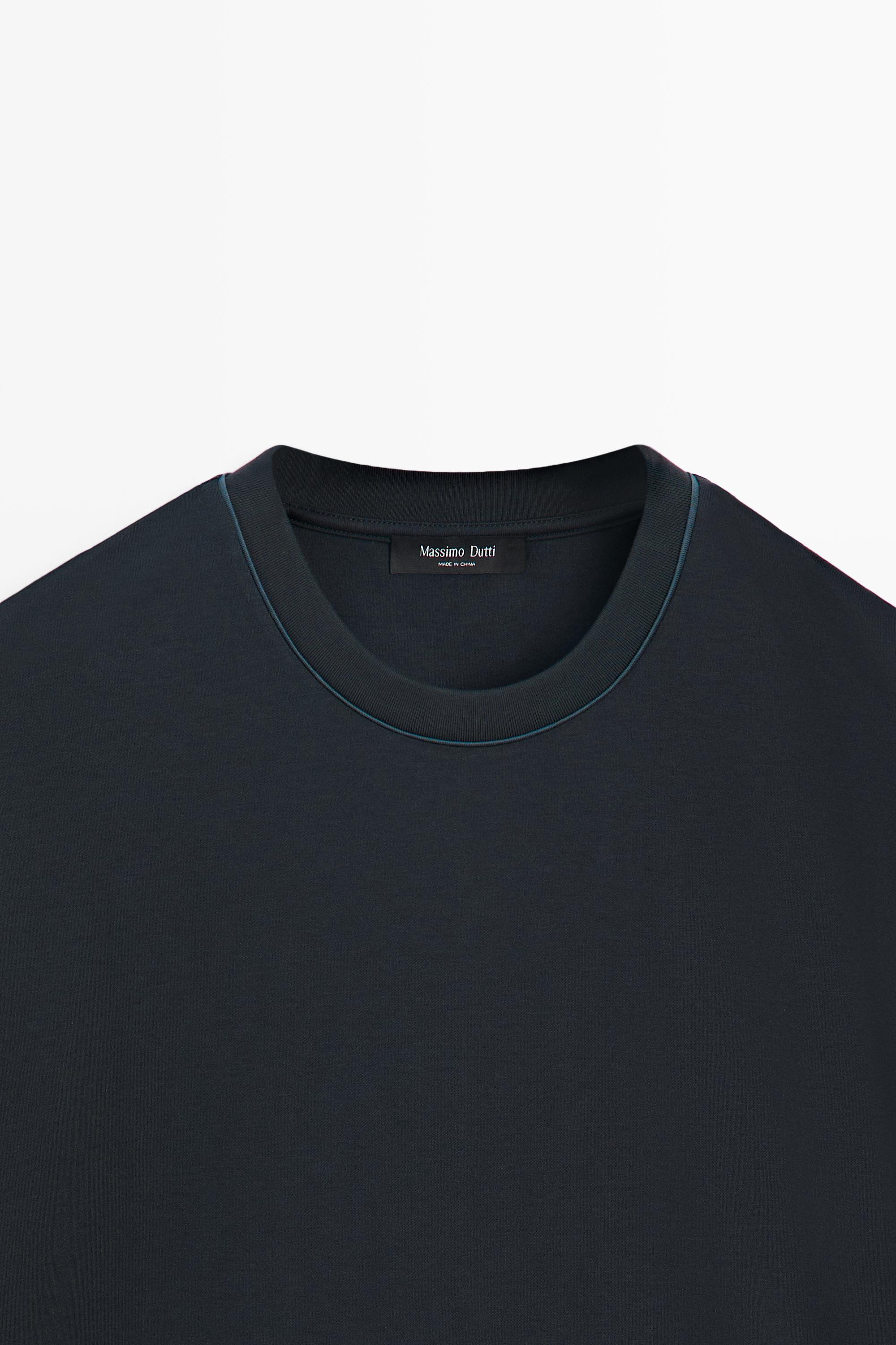 T-shirt manches courtes col contrastant