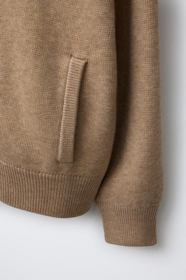 KNIT CARDIGAN - camel by Zara - Image 4