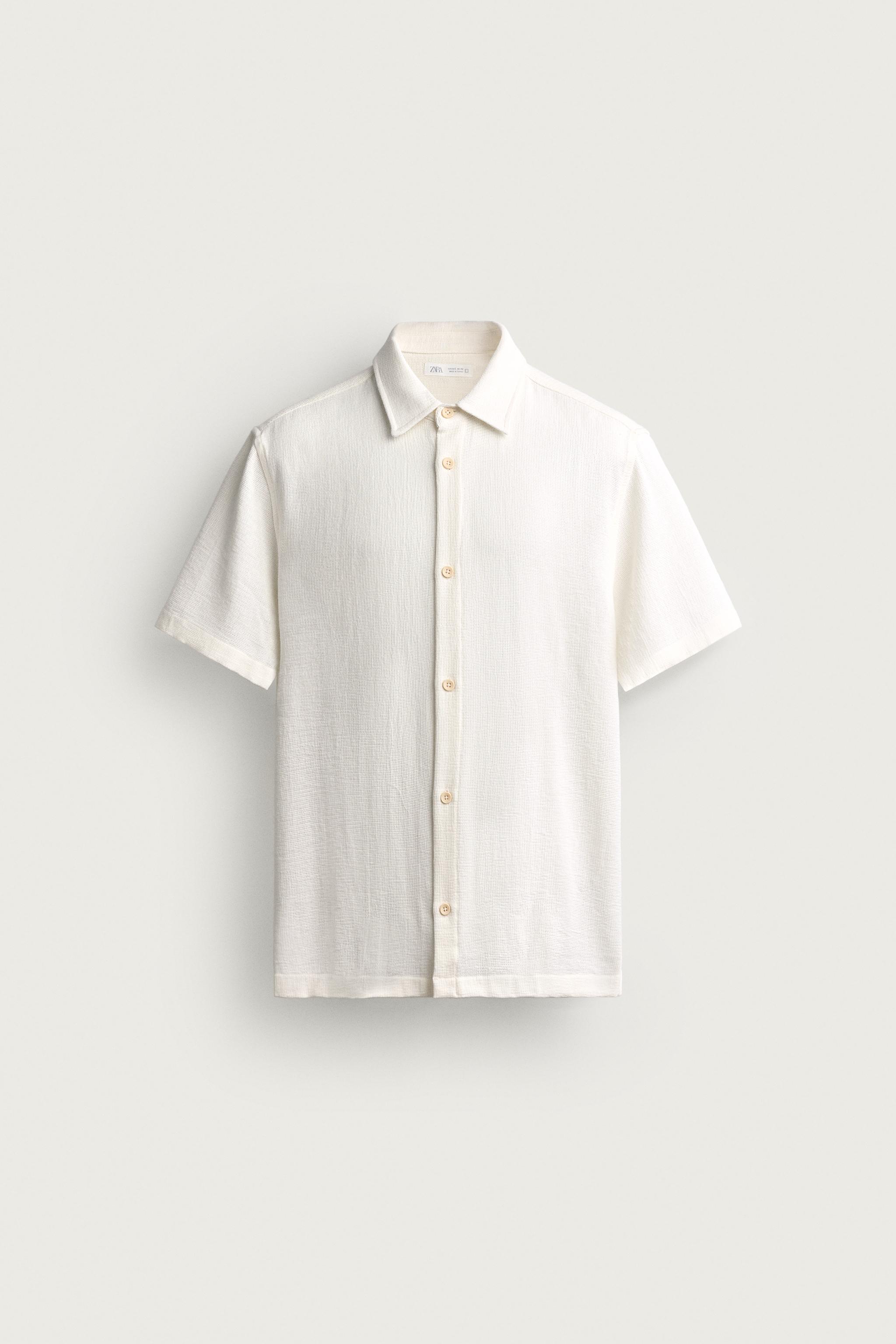 COMFORT TEXTURED SHIRT — Ecru