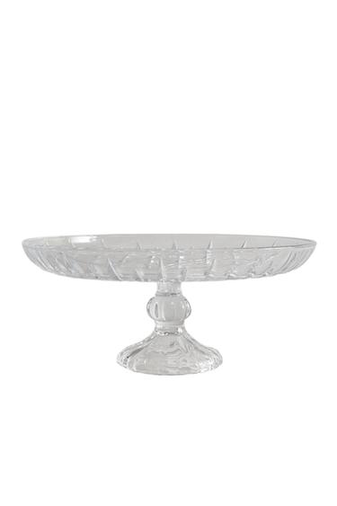 GLASS SERVING DISH WITH RAISED DIAMOND DESIGN - Transparent by Zara