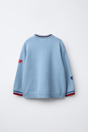 PULL EN MAILLE BRODÉ ET À PIÈCES - Multicolore de Zara - Image 1