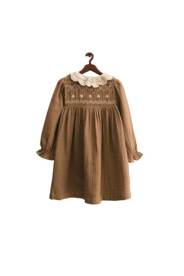 ZARA TIMELESS - CROCHET COLLAR DRESS - camel by Zara