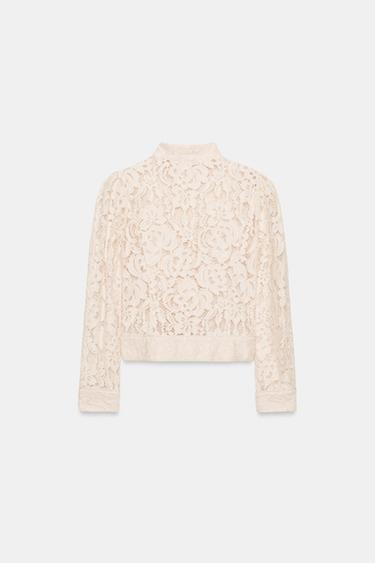 BLAZER DENTELLE ZW COLLECTION - Écru de Zara - Image 5