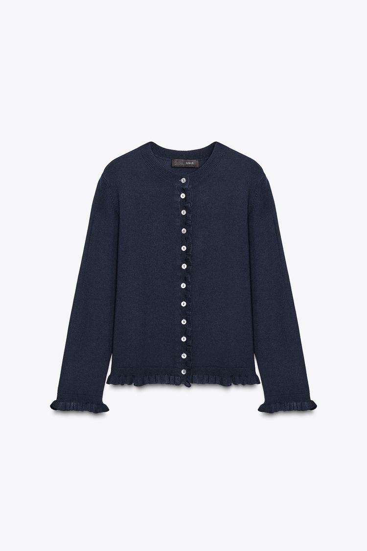 GILET EN MAILLE À VOLANTS