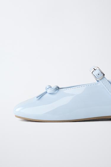 BALLERINES OUVERTES À L'ARRIÈRE AVEC NŒUD - Bleu de Zara - Image 5