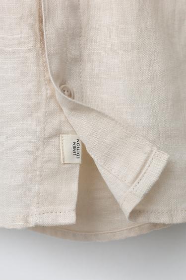 CHEMISE 100% LIN - Beige clair de Zara - Image 5