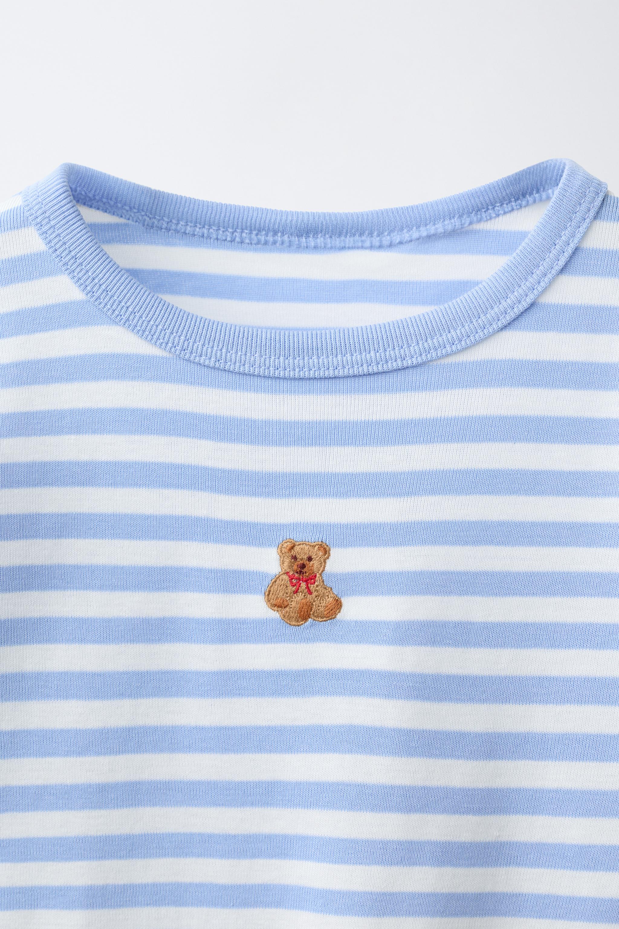 CAMISETA RAYAS ANIMAL BORDADO